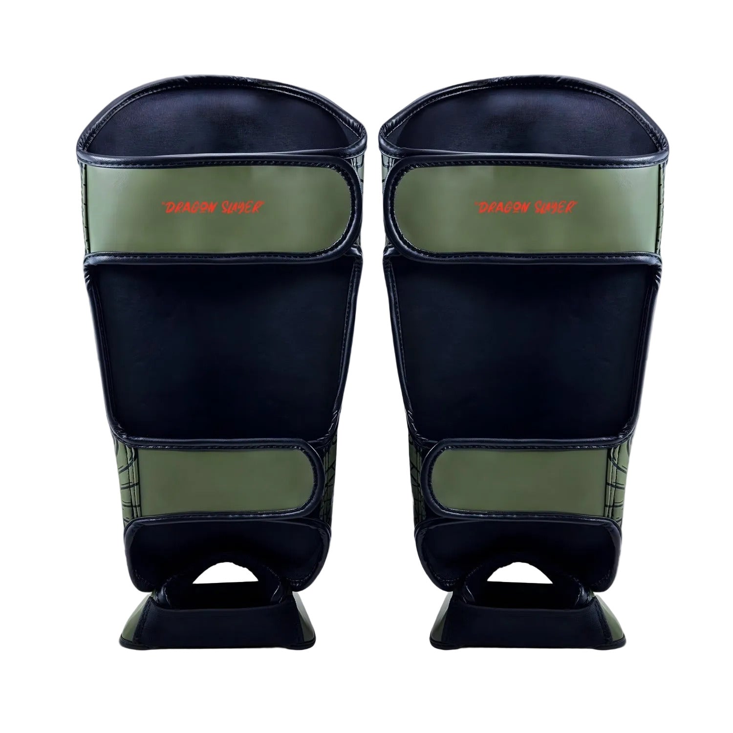 Fumetsu Dragon Slayer Shin Guards - Khaki & Orange