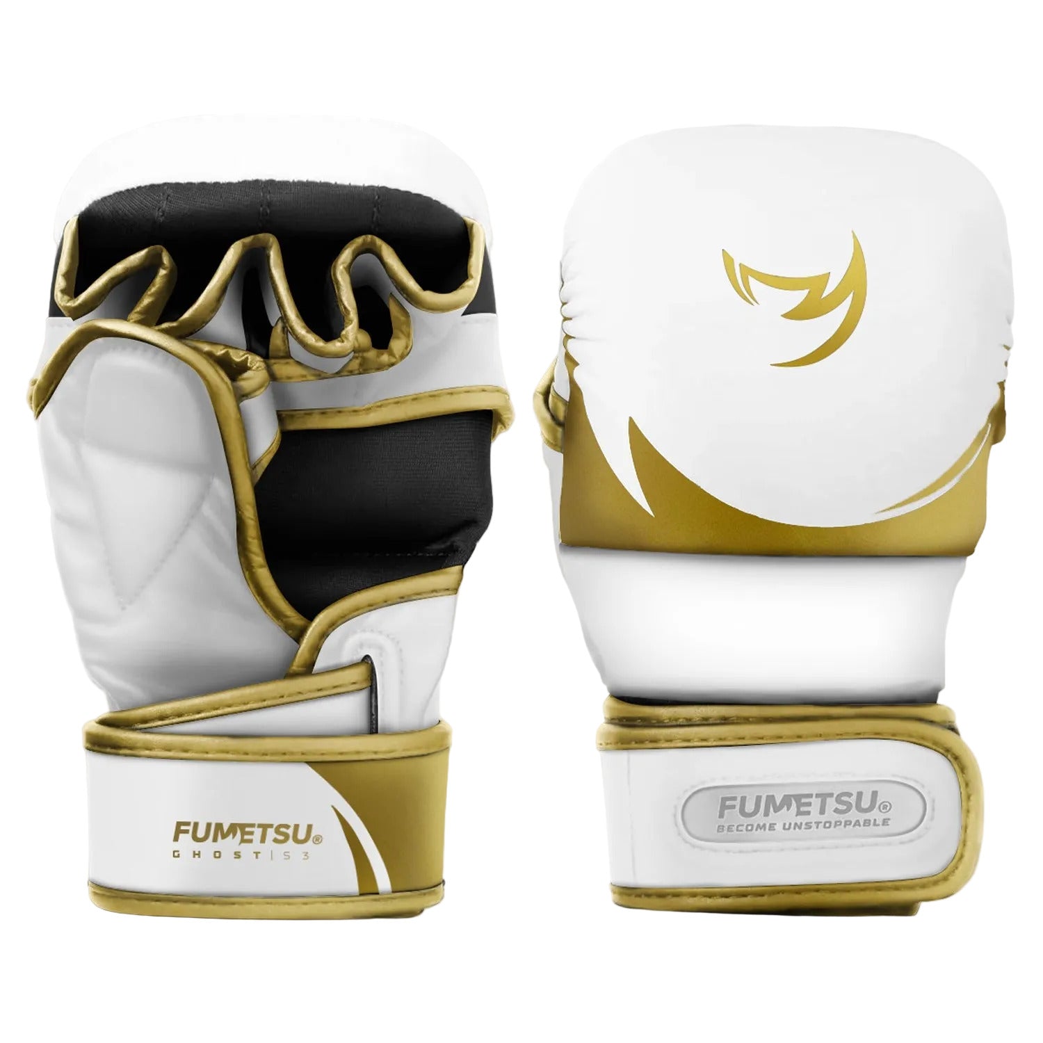 Fumetsu MMA Sparring Gloves - S3 Ghost White & Gold