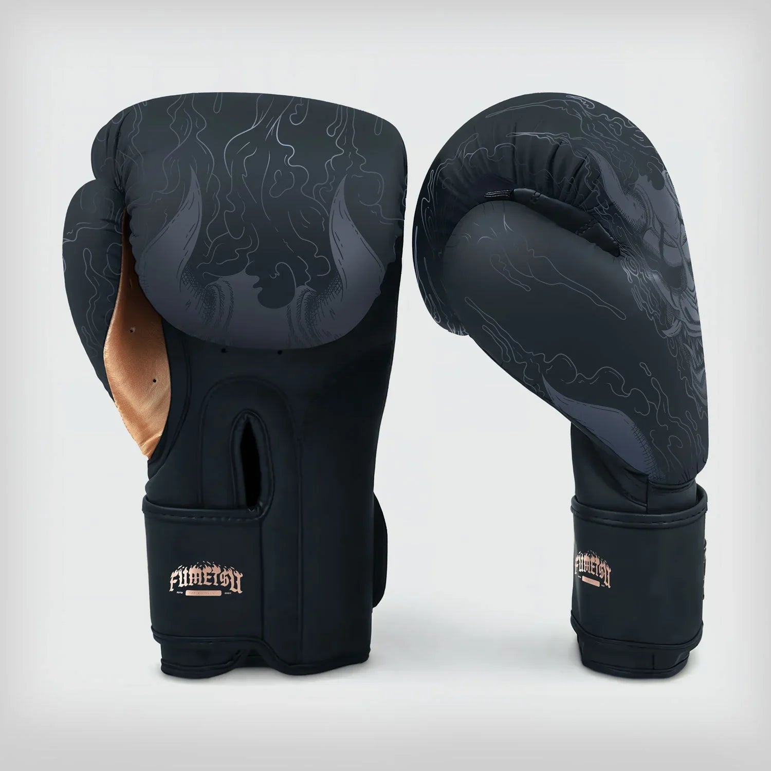 Fumetsu Oni Boxing Gloves - Black, Grey & Bronze