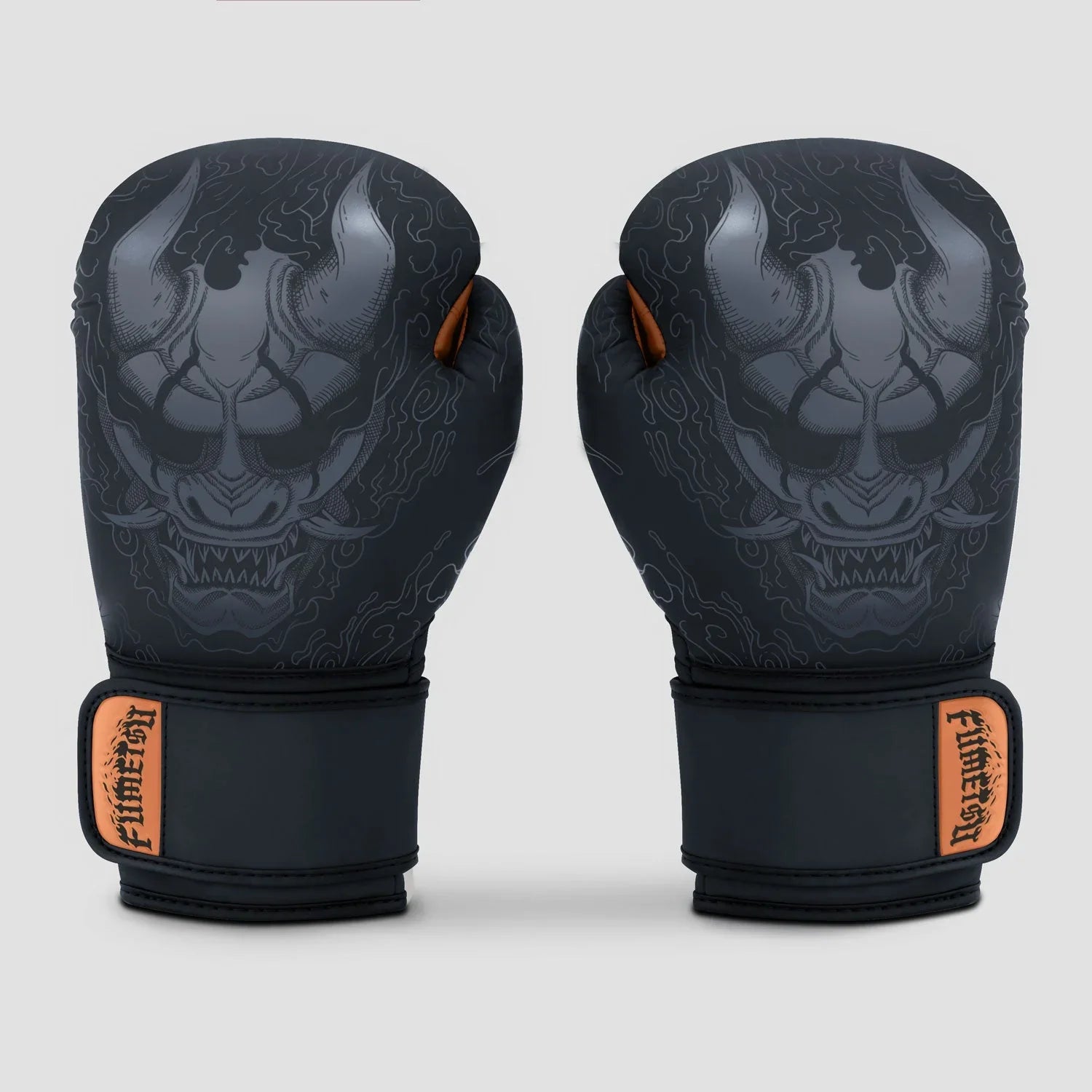 Fumetsu Oni Boxing Gloves - Black, Grey & Bronze