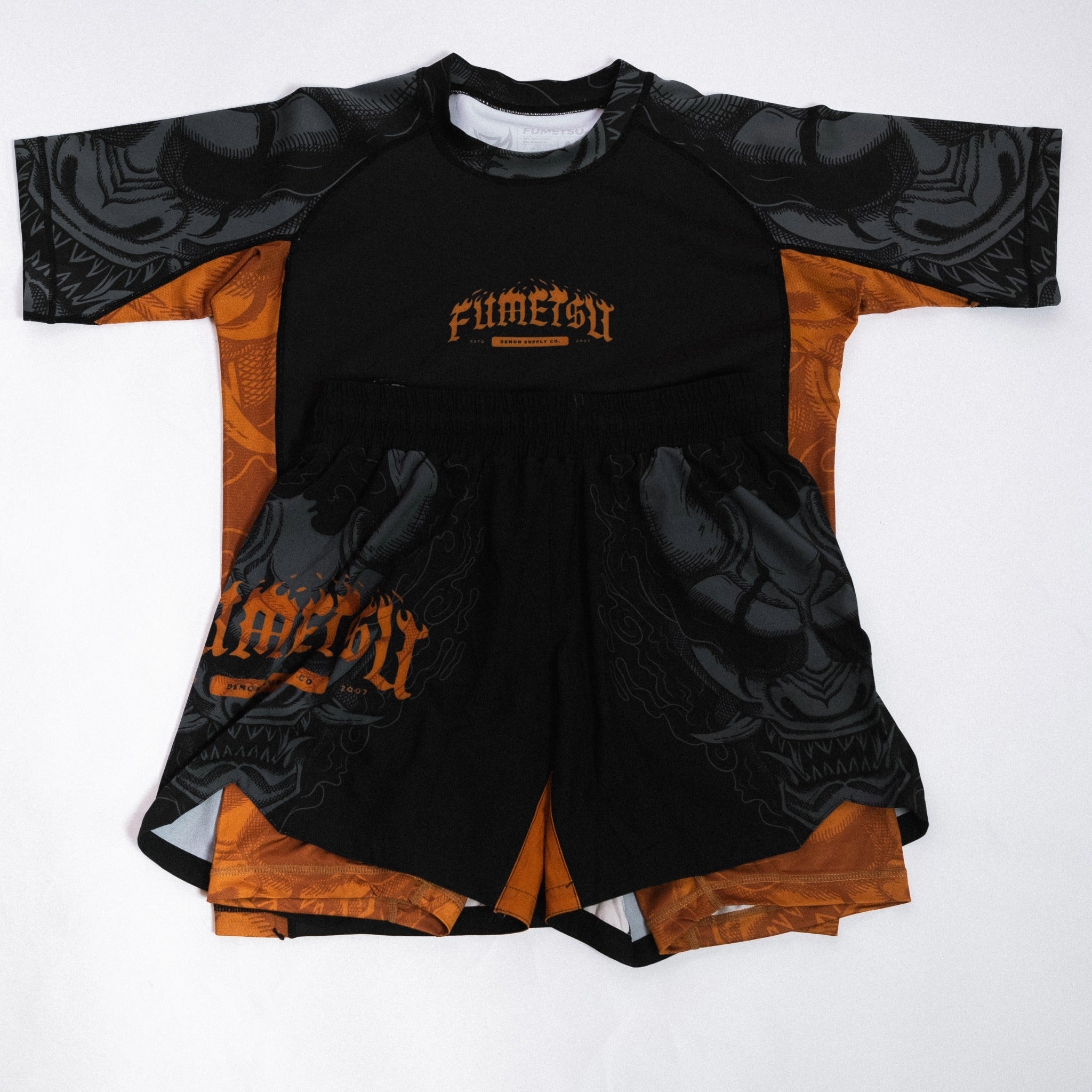 Fumetsu Oni Dual Layer Shorts - Black, Grey & Bronze