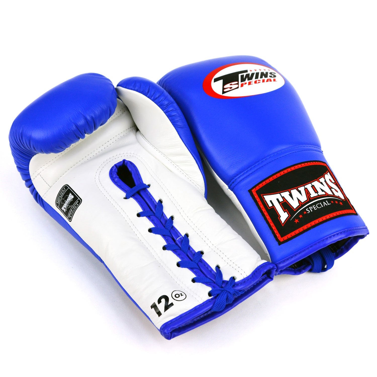 Twins Special Lace-Up Boxing Gloves - Blue & White (BGLL1)