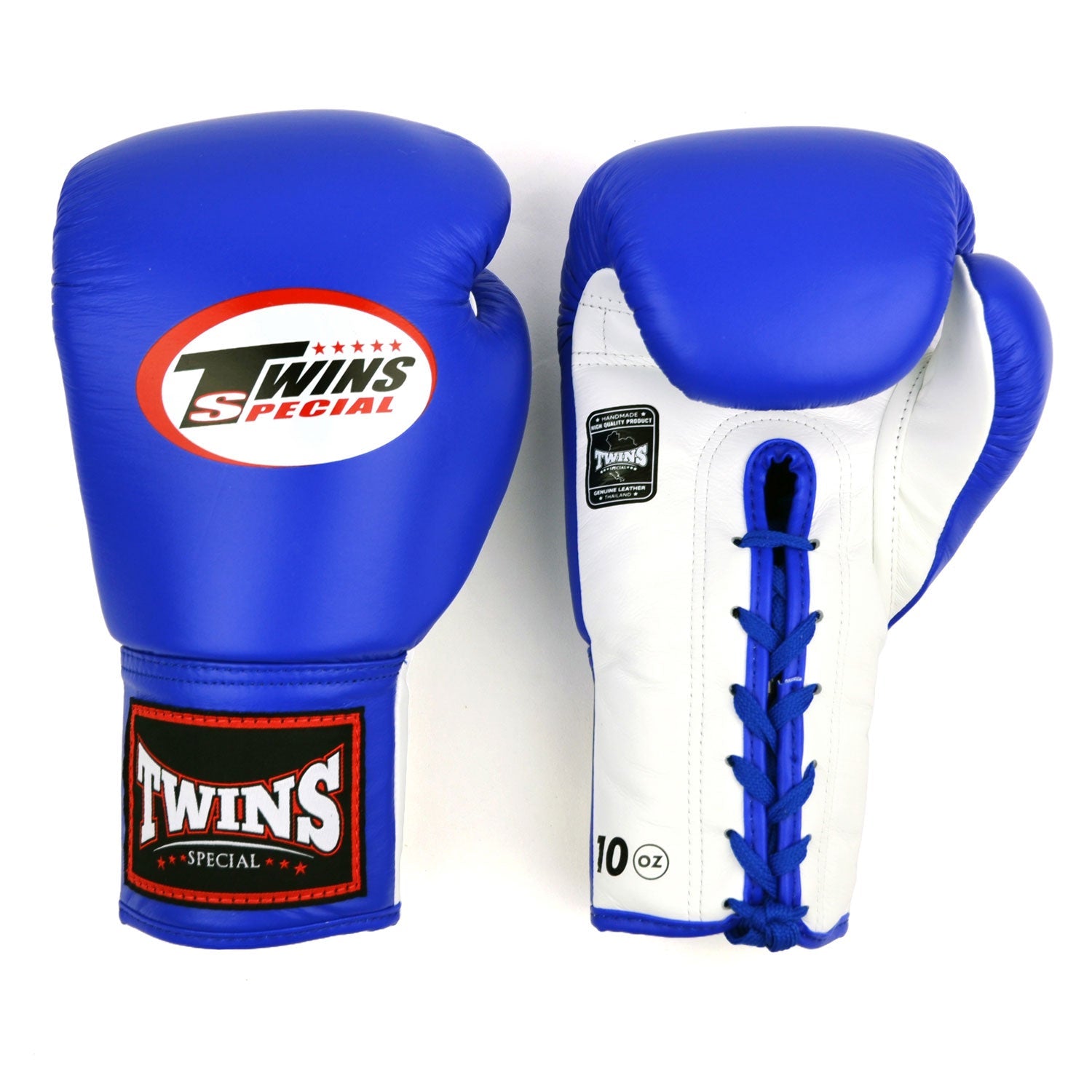 Twins Special Lace-Up Boxing Gloves - Blue & White (BGLL1)