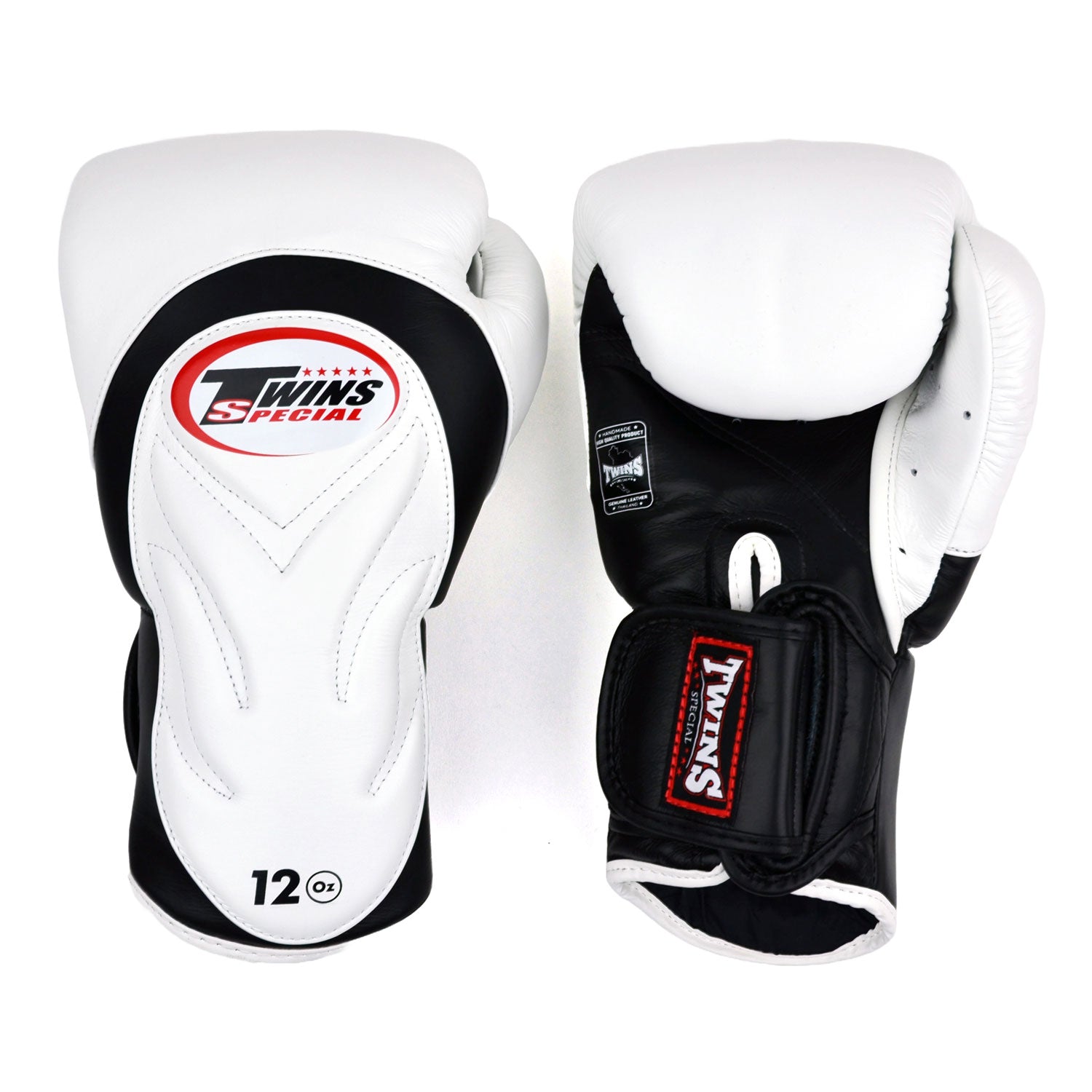 Twins Special Long-Cuff Boxing Gloves - White & Black (BGVL6)