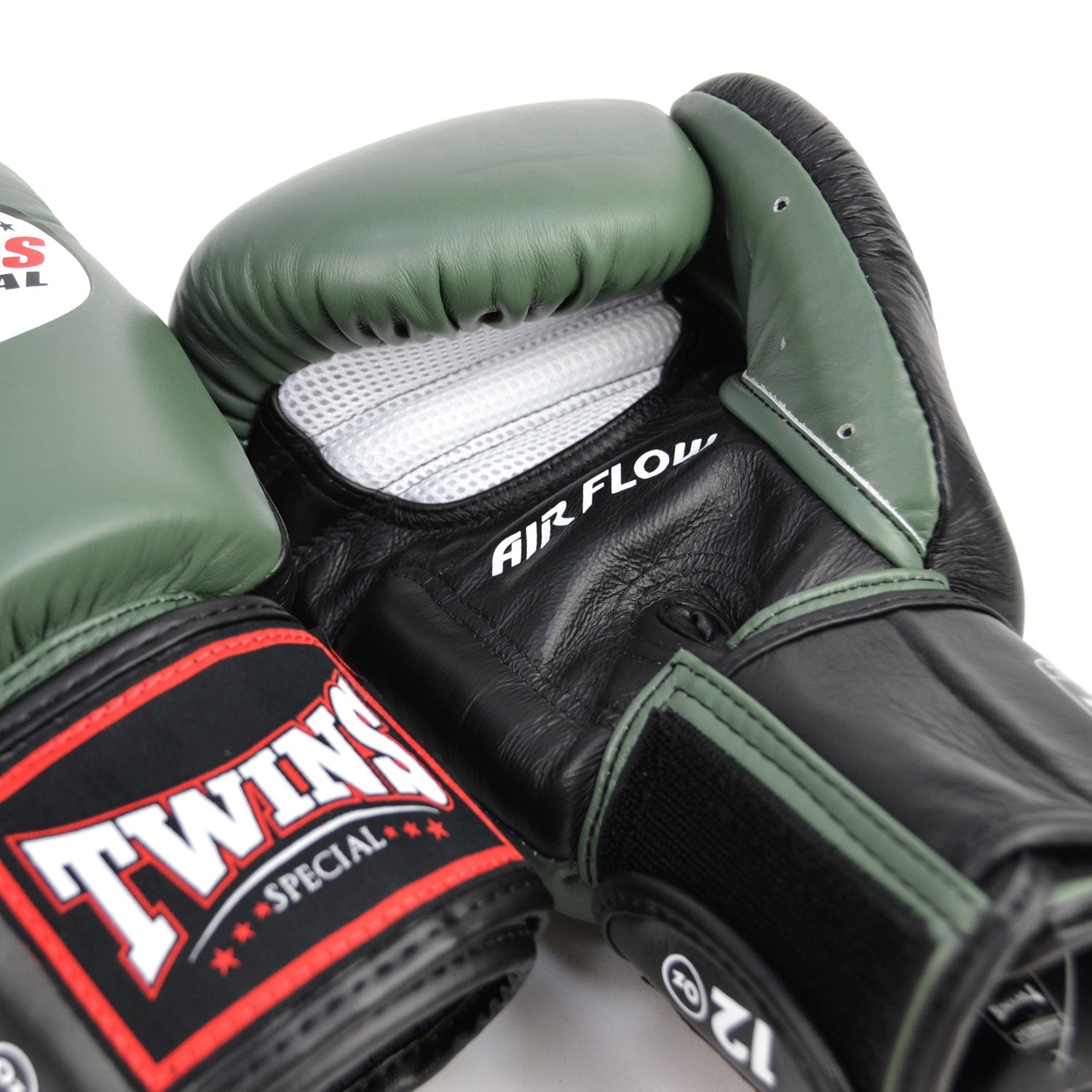 Twins Special Air Flow Boxing Gloves - Olive, Black & White (BGVLA2-2T)