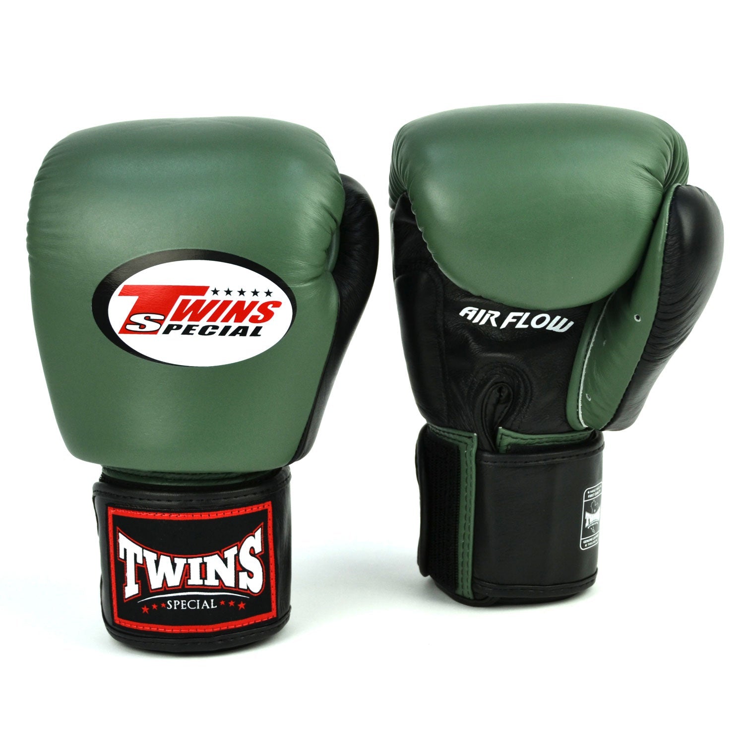 Twins Special Air Flow Boxing Gloves - Olive, Black & White (BGVLA2-2T)