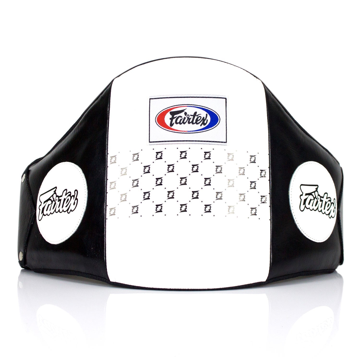 Fairtex Standard Leather Belly Pad - Black & White (BPV1)
