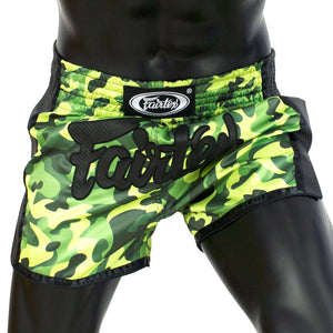Fairtex BS1710 Slim Fit Muaythai Shorts - Green Camo - Muay Thailand