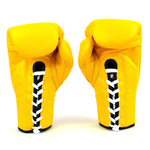 Fairtex Lace-Up Competition Boxing Gloves - Yellow (BGL6) - Muay Thailand