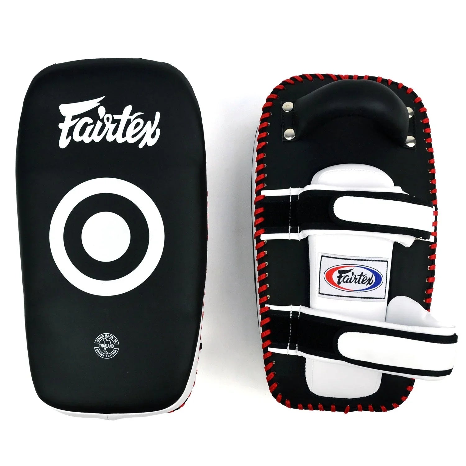 Fairtex Microfibre Thai Kick Pads - Black & White (KPLC5) - Muay Thailand