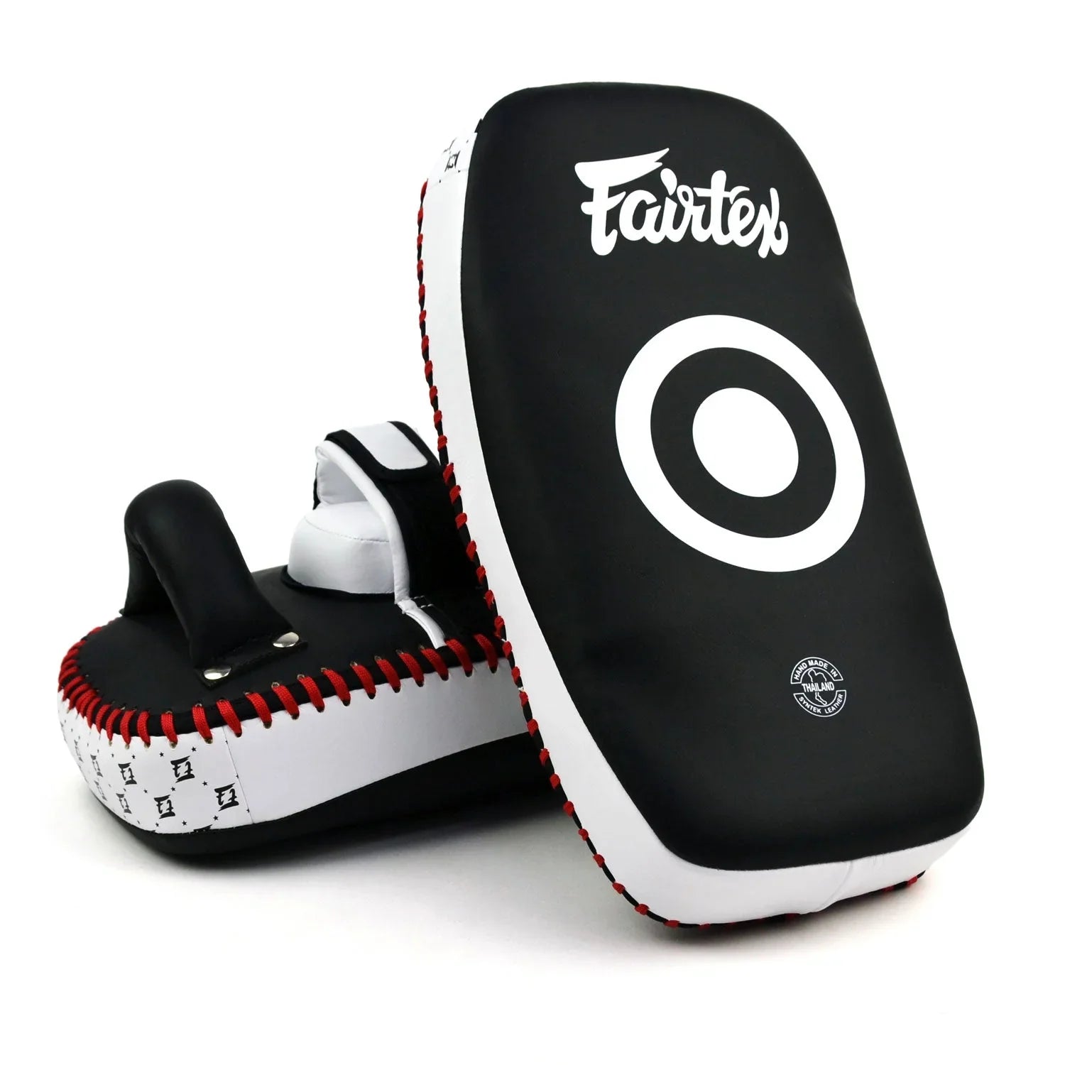 Fairtex Microfibre Thai Kick Pads - Black & White (KPLC5) - Muay Thailand