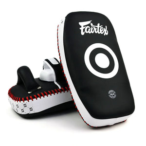 Fairtex Microfibre Thai Kick Pads - Black & White (KPLC5) - Muay Thailand
