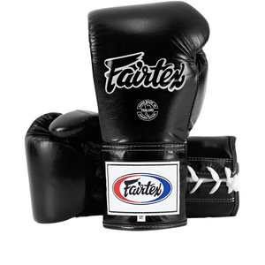 Fairtex Muay Thai Gloves - Black Lace Up (BGL6) - Muay Thailand