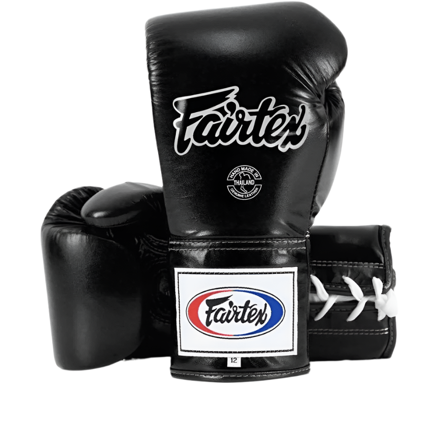 Fairtex Muay Thai Gloves - Black Lace Up (BGL6) - Muay Thailand