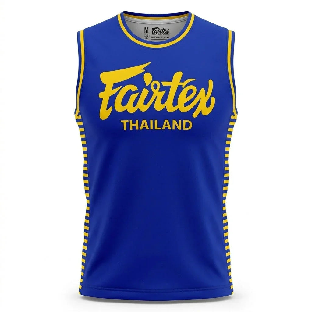 Fairtex Muay Thai Tank Top - Blue & Yellow (MTT42) - Muay Thailand