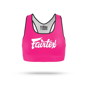 Fairtex SB1 Classic Sports Bra - Pink-White - Muay Thailand
