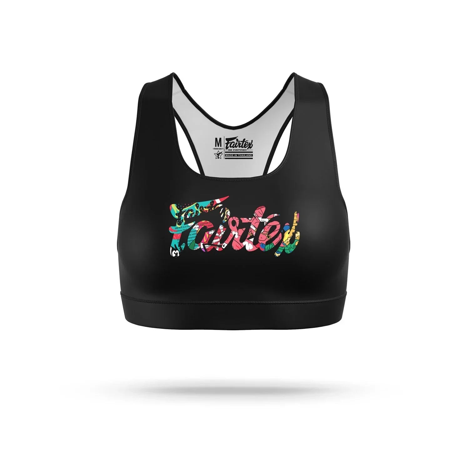 Fairtex SB8 URFACE Script Sports Bra - Black - Muay Thailand