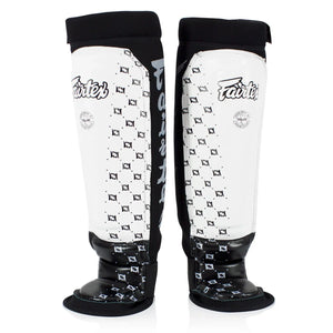 Fairtex SP6 Neoprene MMA Shin Pads - White-Black - Muay Thailand