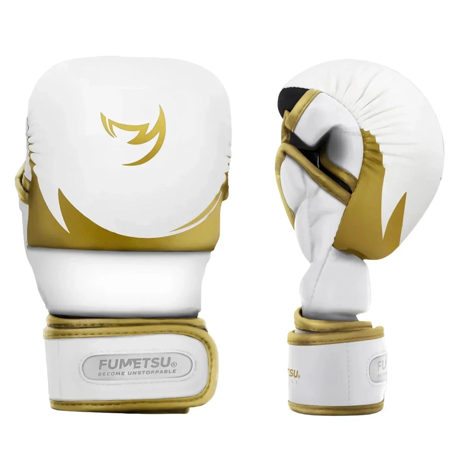 Fumetsu MMA Sparring Gloves - S3 Ghost White & Gold - Muay Thailand