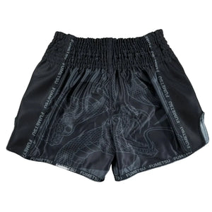 Fumetsu Muay Thai Shorts - Anaconda Black & Black - Muay Thailand