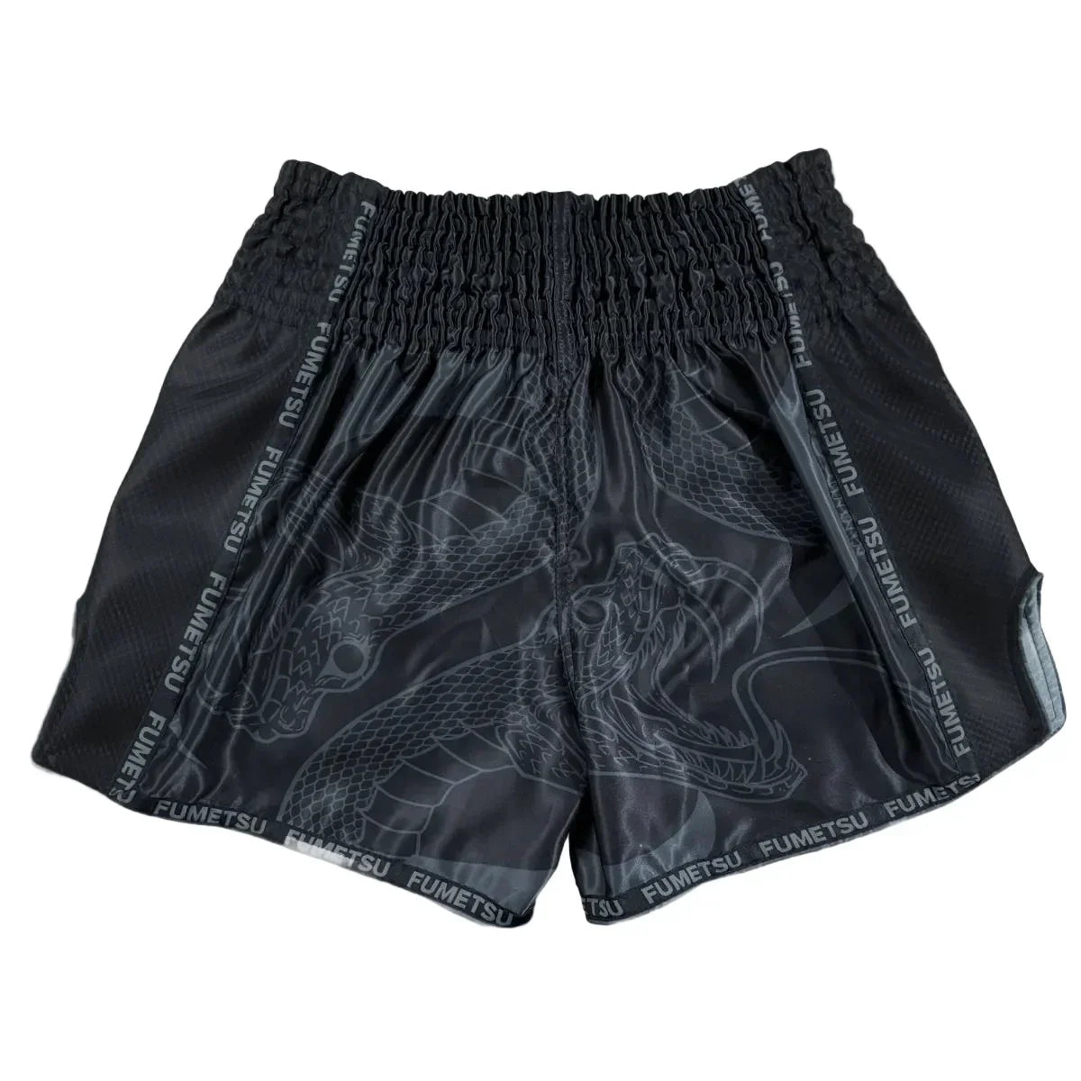 Fumetsu Muay Thai Shorts - Anaconda Black & Black - Muay Thailand