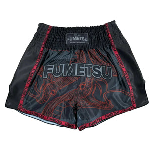 Fumetsu Muay Thai Shorts - Anaconda Black & Red - Muay Thailand