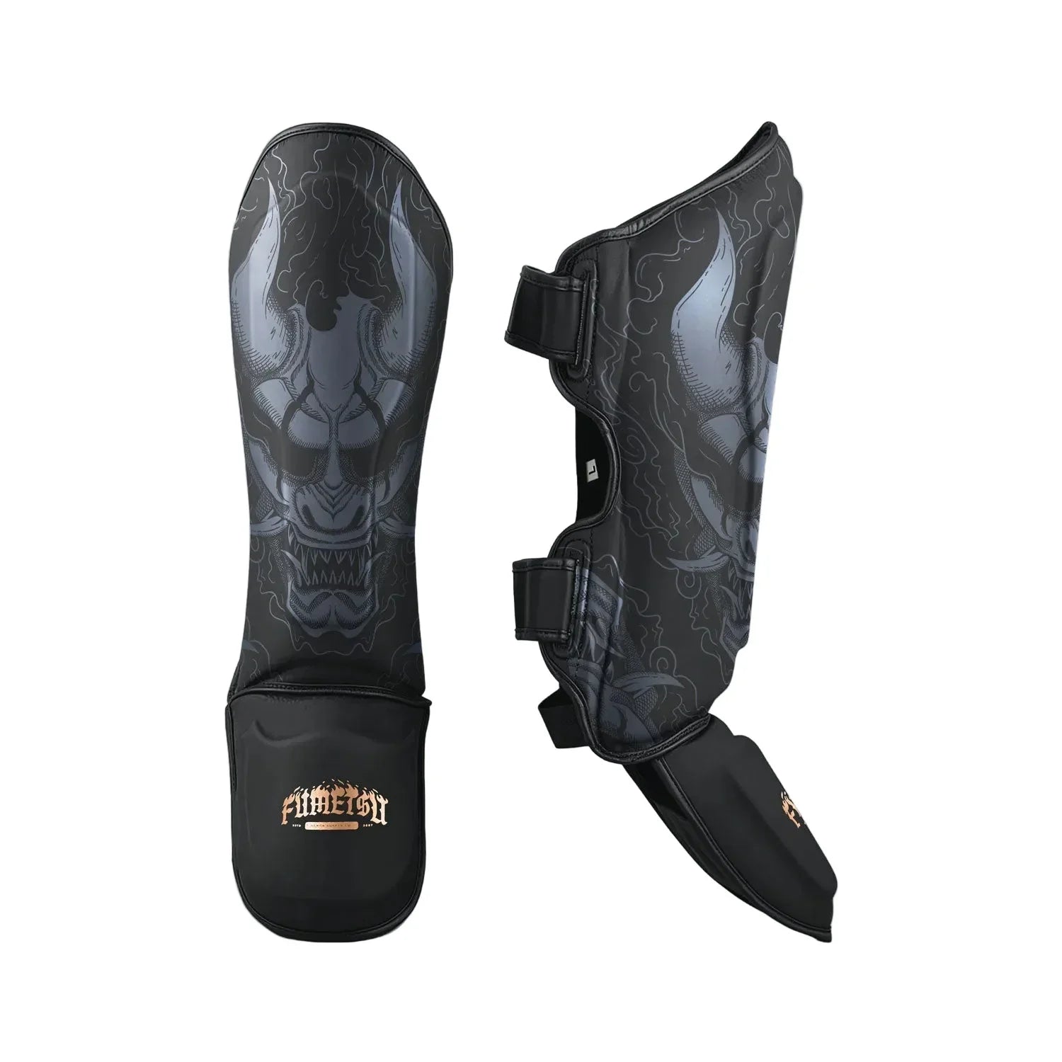 Fumetsu Oni Shin Guards - Black & Grey - Muay Thailand
