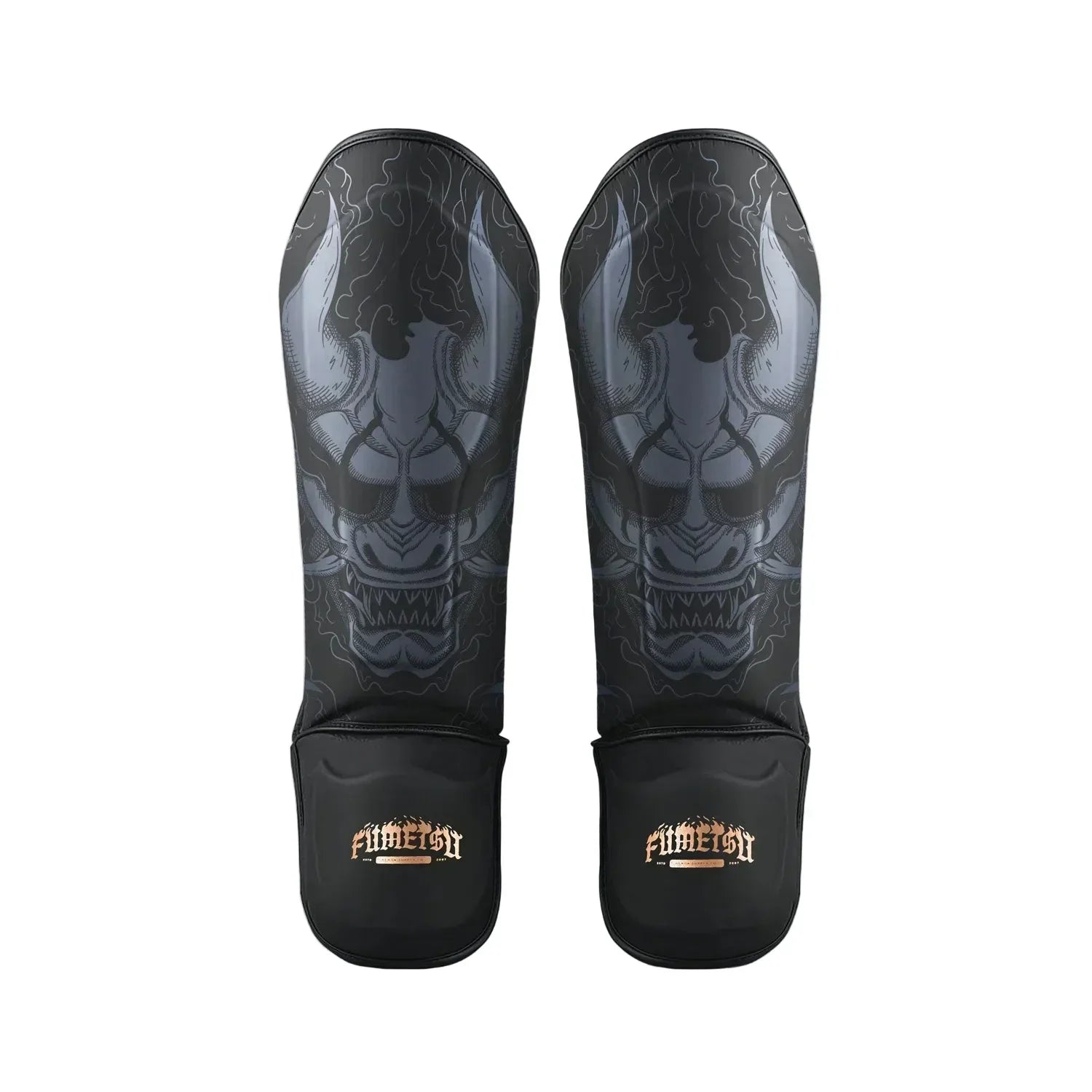 Fumetsu Oni Shin Guards - Black & Grey - Muay Thailand