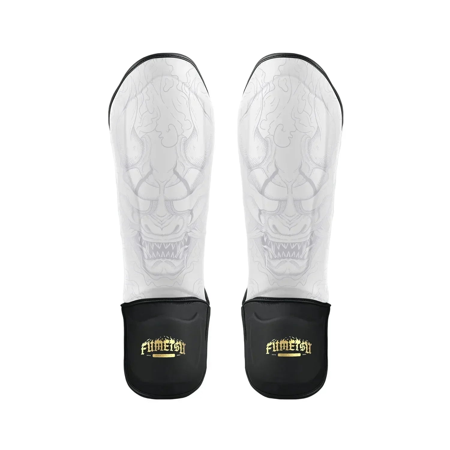 Fumetsu Oni Shin Guards - White & Black - Muay Thailand
