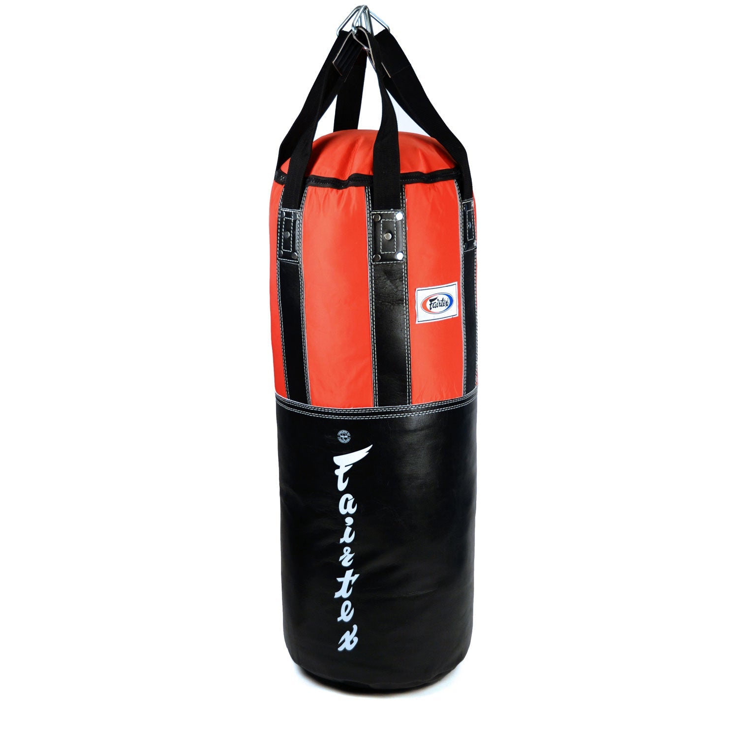 Fairtex HB3 Extra Large Leather Heavy Bag - Black-Red (UN-FILLED)