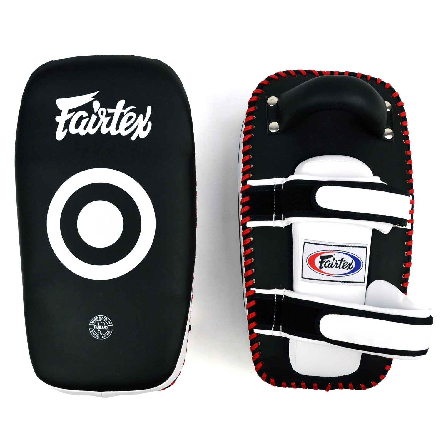 Fairtex Microfibre Thai Kick Pads - Black & White (KPLC5)
