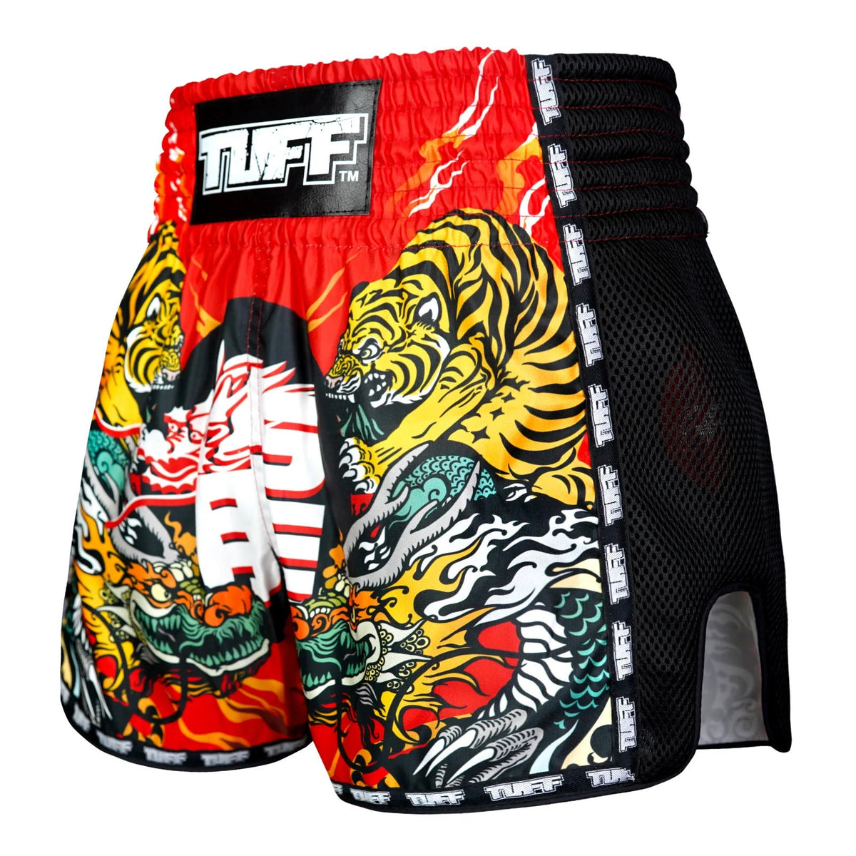 TUFF Retro Muay Thai Shorts - Chinese Dragon and Tiger (MSC113)