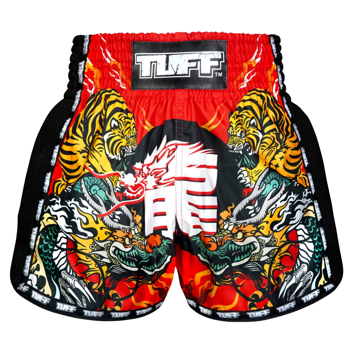 TUFF Retro Muay Thai Shorts - Chinese Dragon and Tiger (MSC113)