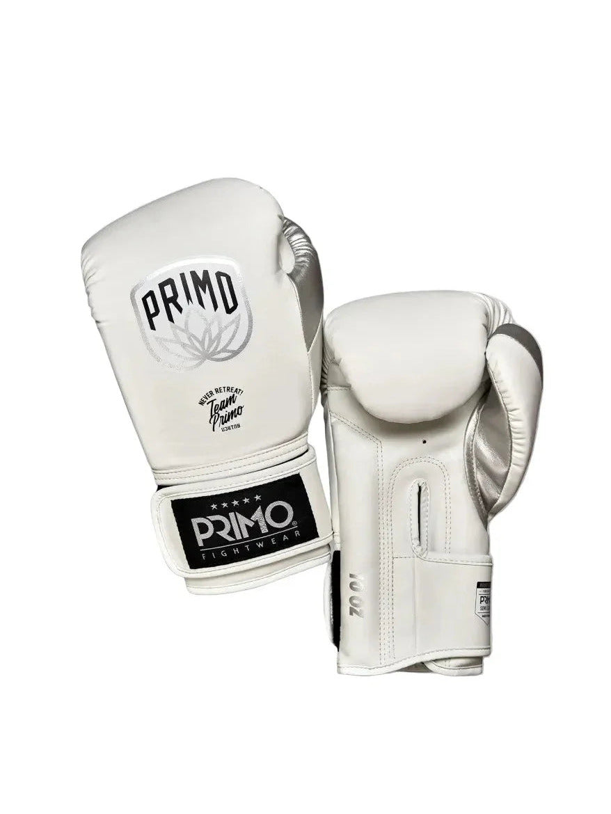 Primo Emblem 2.0 Semi Leather Boxing Gloves - White - Muay Thailand