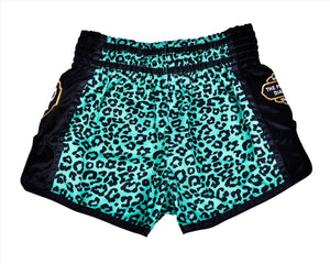 PRYDE Muay Thai Shorts - Green Leopard - Muay Thailand