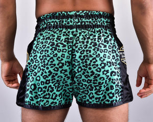 PRYDE Muay Thai Shorts - Green Leopard - Muay Thailand