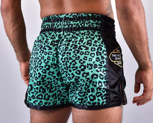 PRYDE Muay Thai Shorts - Green Leopard - Muay Thailand
