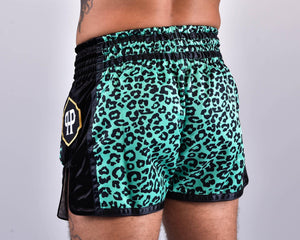PRYDE Muay Thai Shorts - Green Leopard - Muay Thailand
