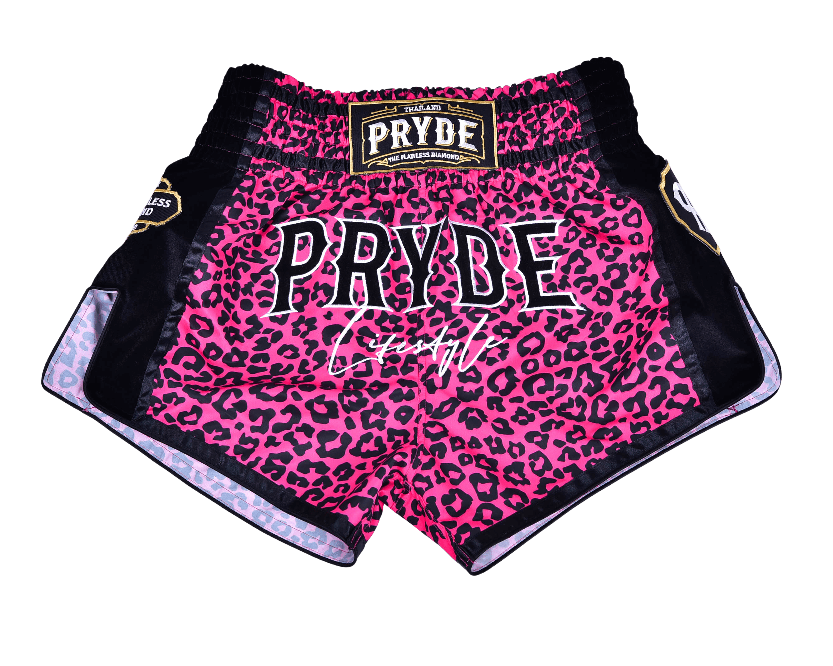 PRYDE Muay Thai Shorts - Pink Leopard - Muay Thailand