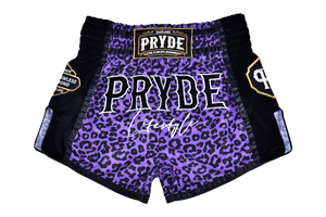 PRYDE Muay Thai Shorts - Purple Leopard - Muay Thailand