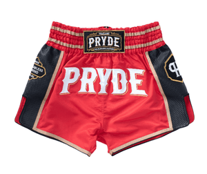PRYDE Muay Thai Shorts - Red & Black - Muay Thailand