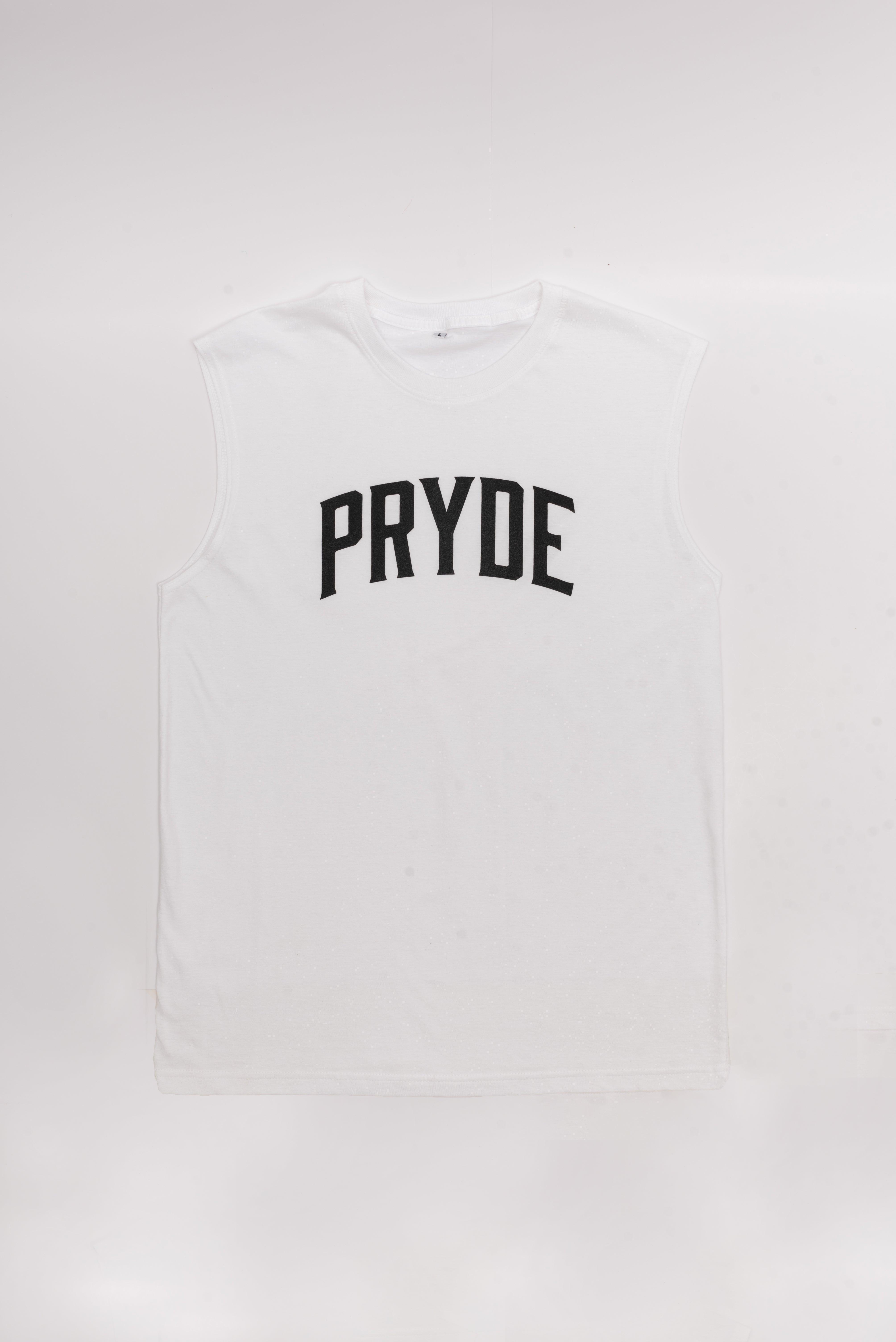 PRYDE Sleeveless Tee - White & Black - Muay Thailand
