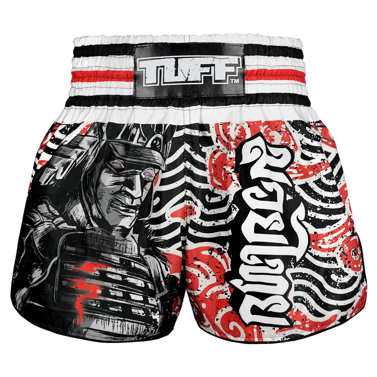 TUFF High-Cut Retro Muay Thai Shorts - Waves of Bushido Elegance (RMS102)