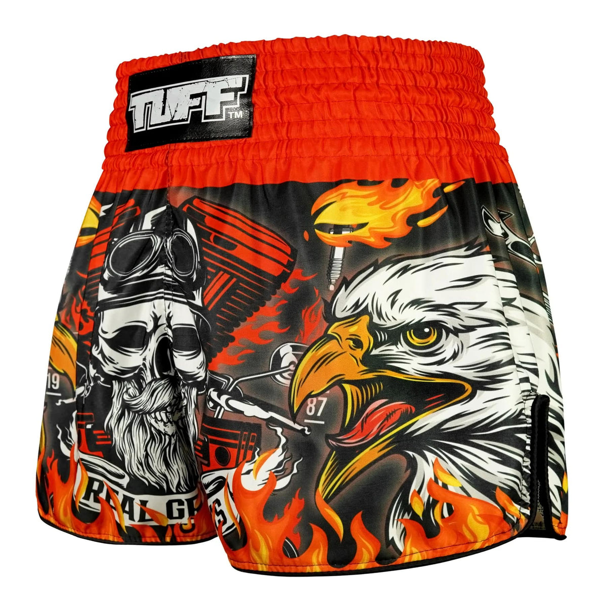 TUFF High-Cut Retro Muay Thai Shorts - Graybeard and The Eagle (RMS108)