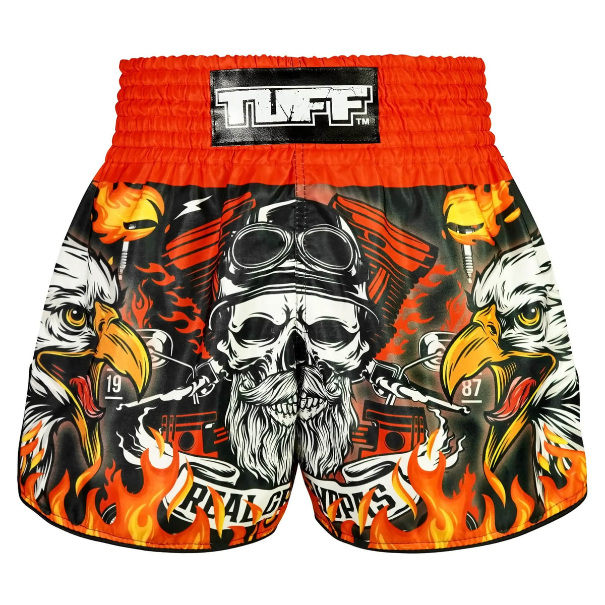 TUFF High-Cut Retro Muay Thai Shorts - Graybeard and The Eagle (RMS108)