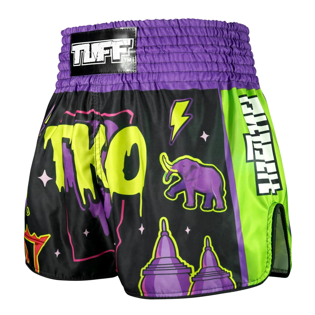 TUFF High-Cut Retro Muay Thai Shorts - The TKO Night (RMS118)