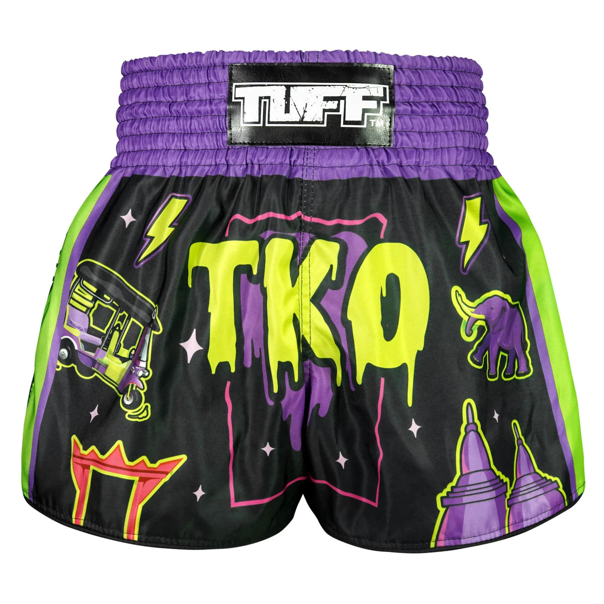 TUFF High-Cut Retro Muay Thai Shorts - The TKO Night (RMS118)