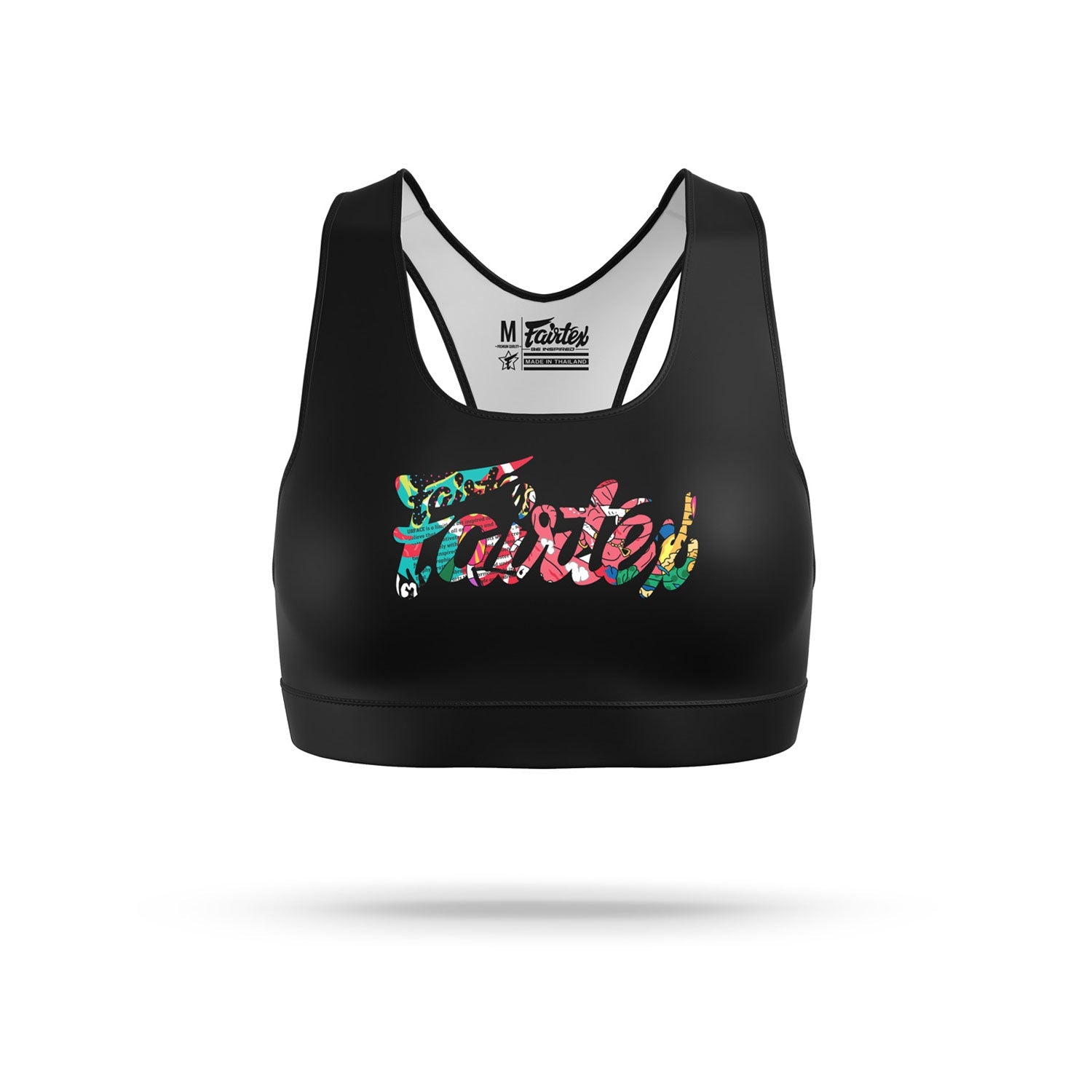 Fairtex SB8 URFACE Script Sports Bra - Black