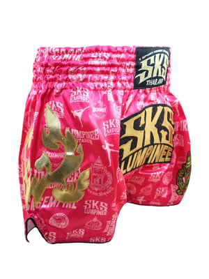 SKS Empire Muay Thai Shorts - Lumpinee Pink - Muay Thailand