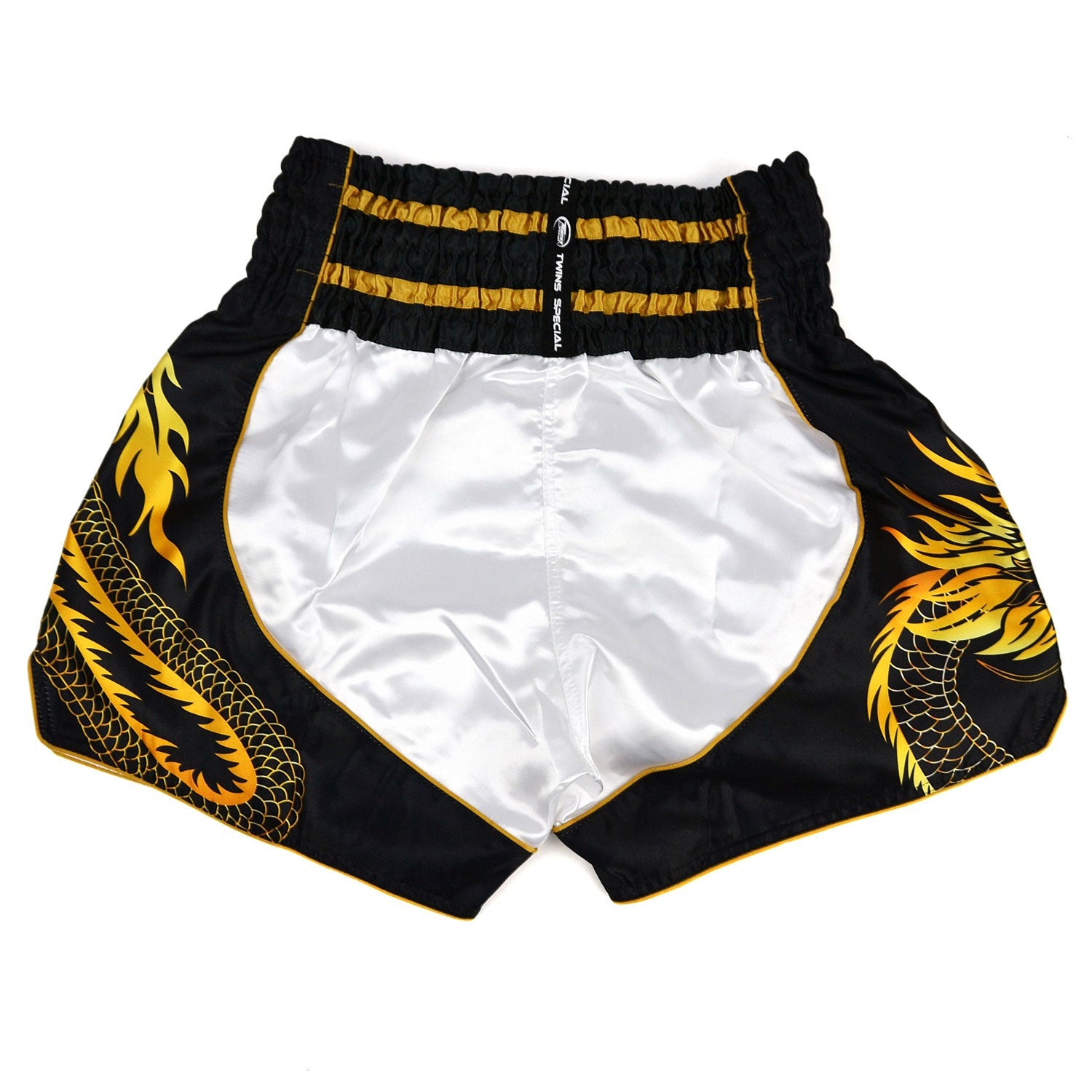 Twins Special Muay Thai Shorts - Dragon White & Black
